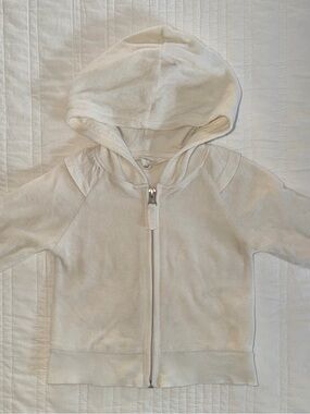 Burt’s Bees Baby Girl Organic Cotton Terry Zip Hoodie Ivory 12M